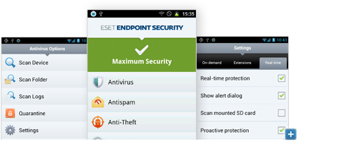 Abra la galería de capturas de pantalla de ESET Endpoint Security para Android